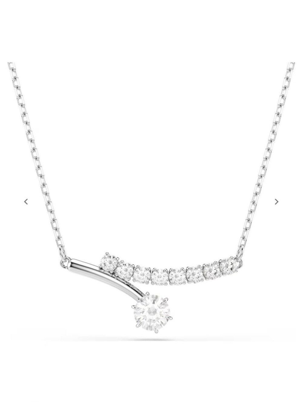 NEW❣️SWAROVSKI MATRIX CZ Bar Necklace in Silver